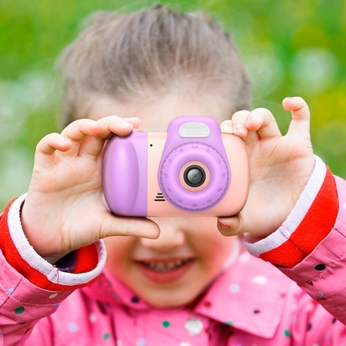 Дитяча Цифрова фото-Відео камера HOCO Dual lens children camera DV201 |2.4" ips screen, 1080p video| pink