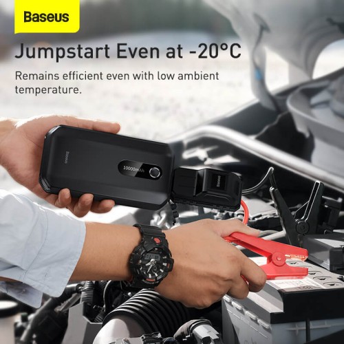 Пусковий пристрій (бустер) для авто BASEUS Super Energy Air Car Jump Starter 10000mah, Peakcurrent 1000A |1USB/1Type-C, 2.4A| (CGNL020101) black