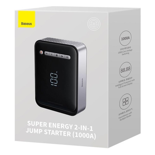Пусковий пристрій (бустер) для авто Baseus Super Energy 2-in-1 Jump Starter 1000A black