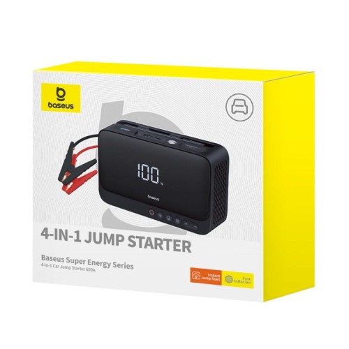 Пусковий пристрій (бустер) для авто Baseus Super Energy Series 4-in-1 Car Jump Starter 600A black