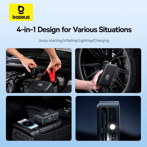 Пусковий пристрій (бустер) для авто Baseus Super Energy Series 4-in-1 Car Jump Starter 600A black