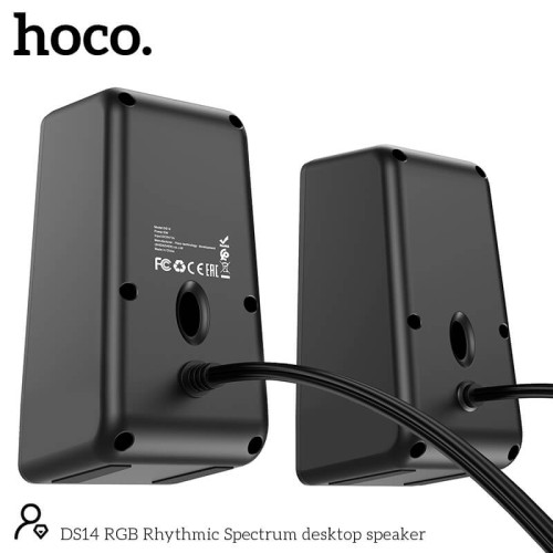 Акустика для ПК HOCO RGB Rhythmic Spectrum desktop speaker DS14 |10W, AUX, Mic| black