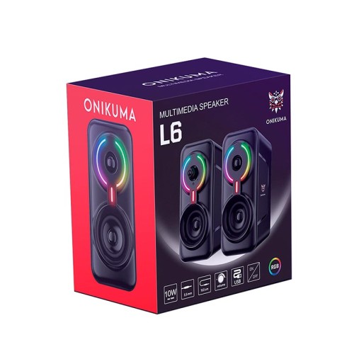 Акустика для ПК ONIKUMA RGB Backlight L6 |5Wx2, BT, USB, 3.5mm| black