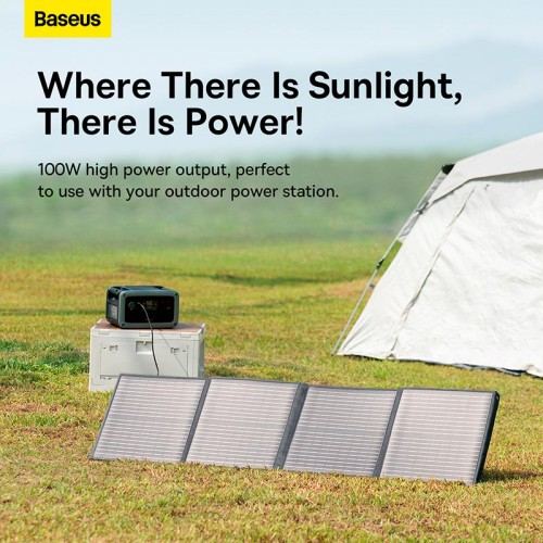 Портативна сонячна панель Baseus Energy Stack Solar Panel |100W, 18V, 5.5A, IP66| green