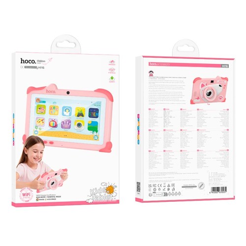 Планшет HOCO HI16 children tablet PC |7" HD, Android 11, 2.4G/5G, WiFi, BT5.0 0.3/2MP, 2+2 RAM/32 ROM| pink