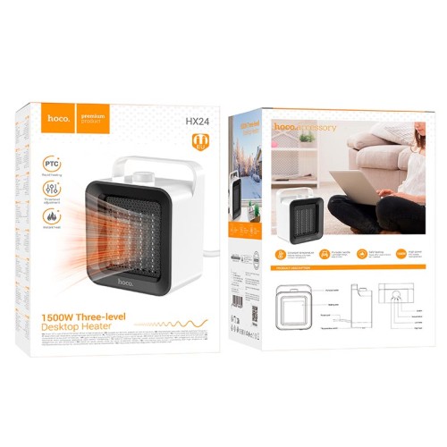 Обігрівач HOCO desktop heater HX24 |1500W, 3 levels| white