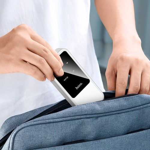 4G портативний роутер HOCO Mobile portable WiFi HI42 (Europe Asia and Africa) |2.4g/WIFI6, 8h, 802.11ax/b/g/n| white