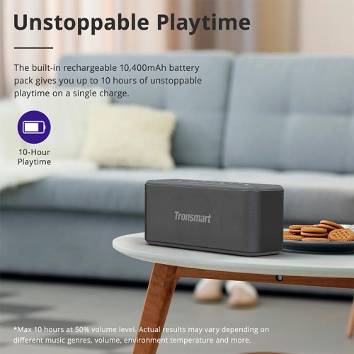 Акустика Tronsmart Mega Pro IPX5 |BT5.0, AUX/TF/USB, 60W, TWS, NFC, EQ, 10h Max| black
