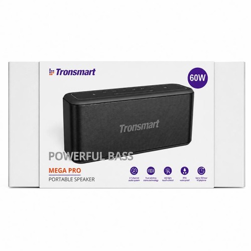 Акустика Tronsmart Mega Pro IPX5 |BT5.0, AUX/TF/USB, 60W, TWS, NFC, EQ, 10h Max| black