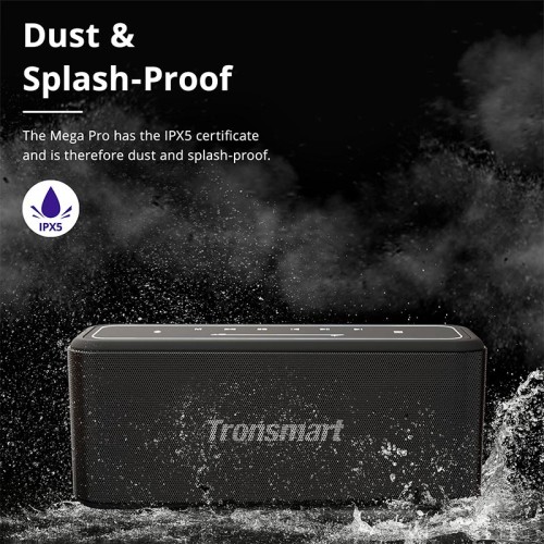 Акустика Tronsmart Mega Pro IPX5 |BT5.0, AUX/TF/USB, 60W, TWS, NFC, EQ, 10h Max| black