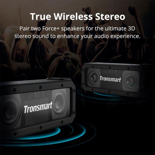 Акустика Tronsmart Force+ IPX7 |BT5.0, AUX, 40W, NFC, EQ, TWS, 15h Max| black