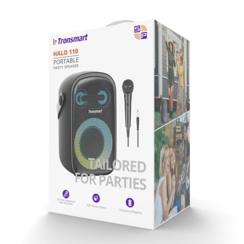 Акустика-караоке Tronsmart Halo 110 IPX6 |BT5.3, AUX, 60W, NFC, EQ, TWS, 18h Max| black