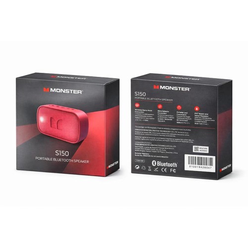 Акустика Monster S150 D133A (MS62109) IPX7 |BT5.4, 14W, USB/TF/AUX, 4-9h| red