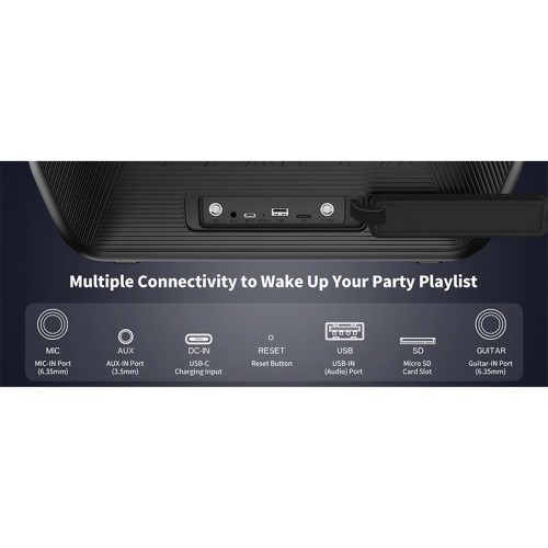Акустика Monster Musicbox Go (with 2 microphones) M176 (MS22132) IPX5 |BT5.3, 80W, USB/AUX/TF, 2.5-4.5h| black
