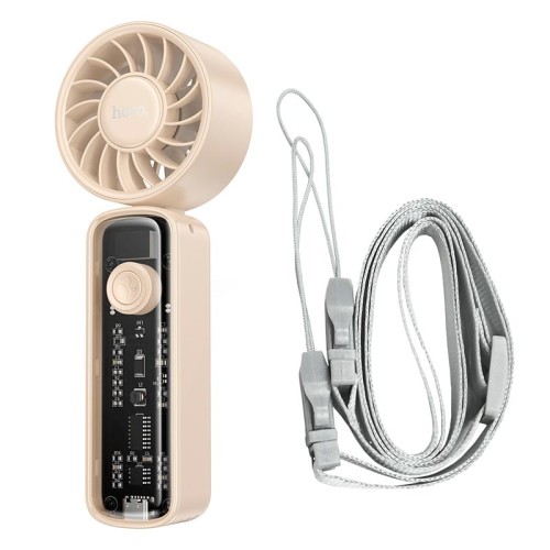 Вентилятор HOCO transparent foldable fan HX602 |2-6.5h, 100 Levels, 60dB| beige