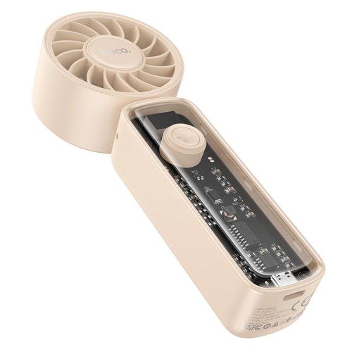 Вентилятор HOCO transparent foldable fan HX602 |2-6.5h, 100 Levels, 60dB| beige