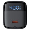 Адаптер мережевий AceFast GaN charger USB-C with digital display A135 |1Type-C, 40W/3A, PD/QC| black