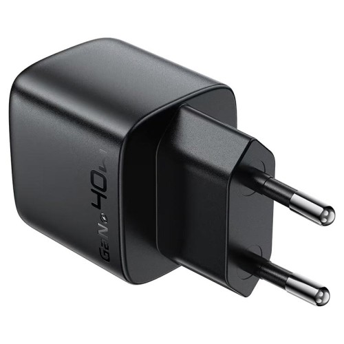 Адаптер мережевий AceFast GaN charger USB-C with digital display A135 |1Type-C, 40W/3A, PD/QC| black