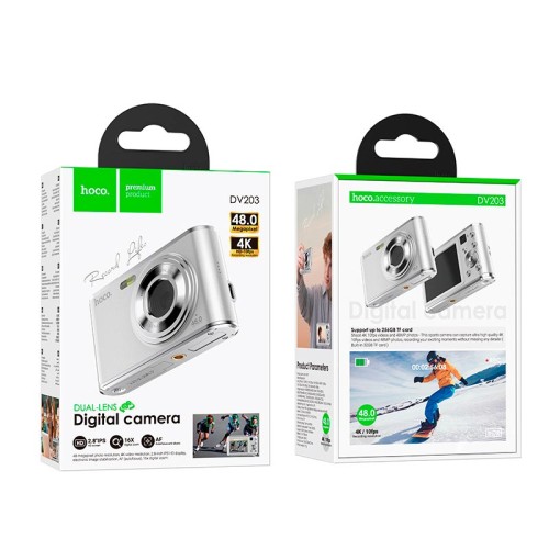 Фотокамера HOCO Dual-lens digital camera DV203 |48MP, 30fps/1920p, 2.8" IPS HD| black