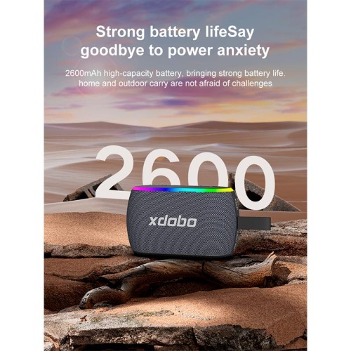 Акустика Xdobo X8 Mini II IPX6 |BT5.3, 30W, USB/AUX/TF, 13h| black