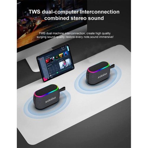 Акустика Xdobo X8 Mini II IPX6 |BT5.3, 30W, USB/AUX/TF, 13h| black