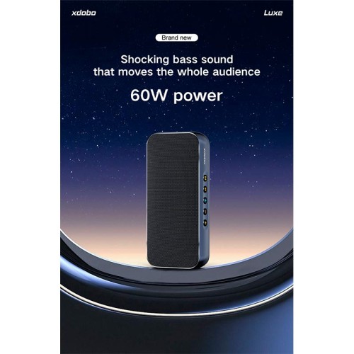 Акустика Xdobo Luxe IPX5 |BT5.3, 60W, AUX/TF, 8h| black
