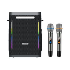 Акустика-караоке Xdobo Party 1981 II (with 2 MIC) |BT5.3, 300W, AUX/TF/USB, 65W/5A input power, 20h| black