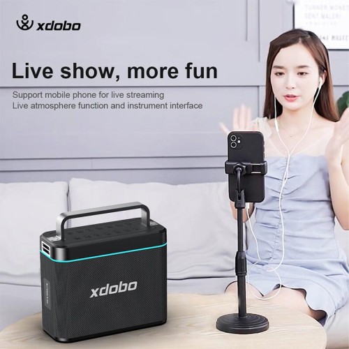 Акустика-караоке Xdobo Truth (with 2 MIC) IPX6 |BT5.3, 200W, AUX/USB/TF, 12h| black