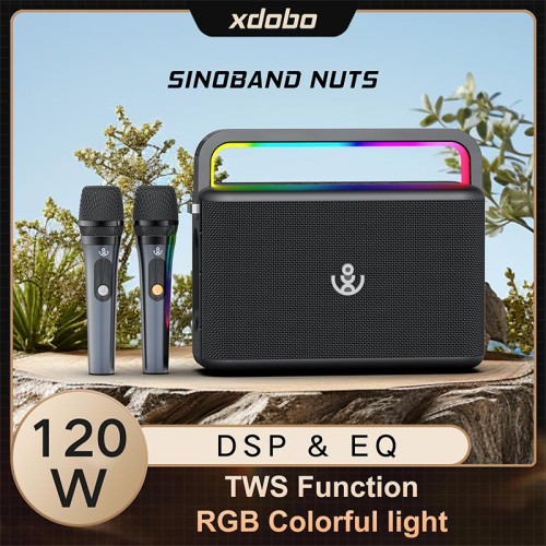 Акустика-караоке Xdobo Nuts (with 2 MIC) |BT5.3, 120W, USB/AUX/TF, 20h| black