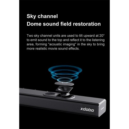 Акустика Xdobo Pacific 1982 (Soundbar support Dolby atmos) |BT5.3+EDR, 500W Peak, HDMI/Optical Fibre/ USB/ AUX/Coaxial| black