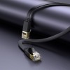 Кабель HOCO General pure copper flat network cable US07 (5M, 1Gbps) black