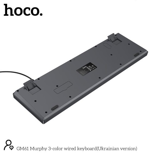 Клавіатура HOCO Murphy 3-color wired keyboard GM61 (Ukrainian version) |104 keys| grey