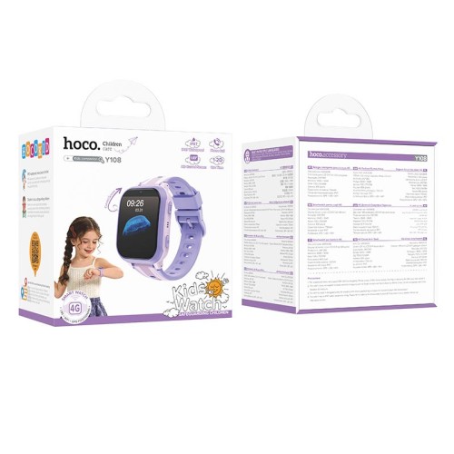 Smart Watch HOCO 4G children phone-watch Y108 IPX7|1.69", 4G/LBS/Wi-FI/GPS| blue