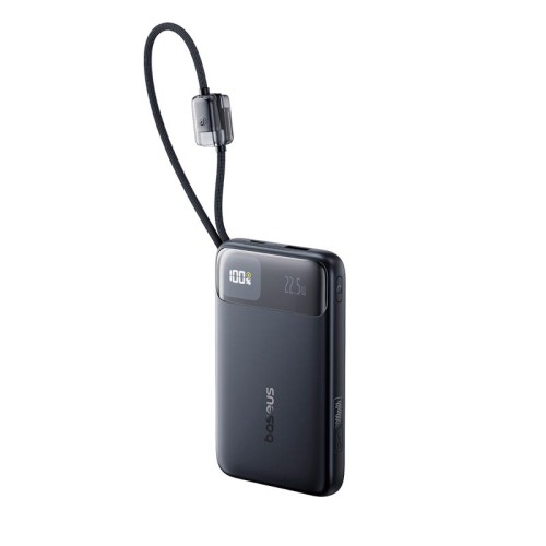 УМБ Baseus EnerFill Digital Display Power Bank with Dual Built-in Cables FC11 10000mAh |1USB/1Type-C, 22.5W/3A, PD/QC| black