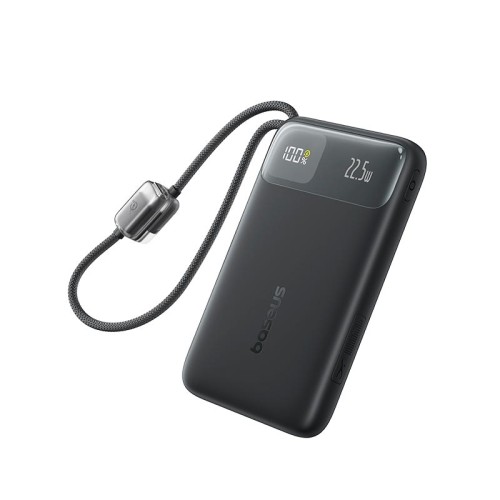 УМБ Baseus EnerFill Digital Display Power Bank with Dual Built-in Cables FC11 10000mAh |1USB/1Type-C, 22.5W/3A, PD/QC| black