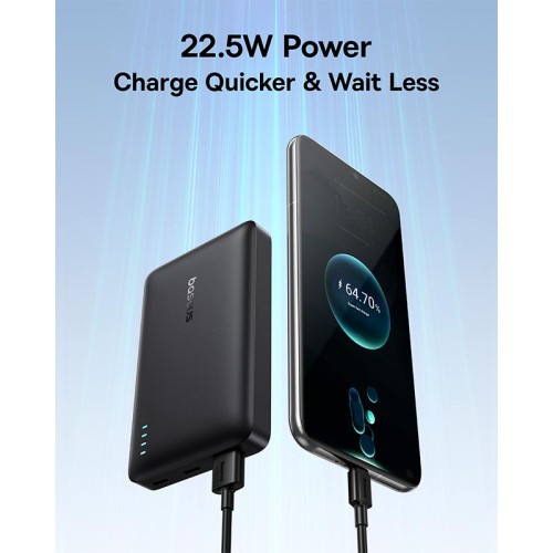 УМБ Baseus EnerFill Power Bank FP21 10000mAh |2Type-C/1USB, 22.5W/3A, PD/QC| black
