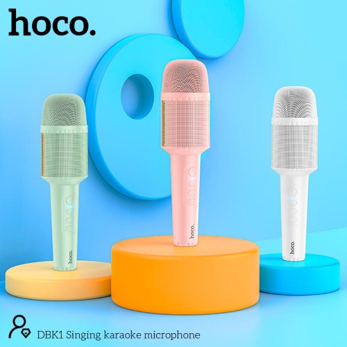 Караоке мікрофон HOCO Singing karaoke microphone DBK1 |BT5.0, AUX, TWS, 5W, 6h| white