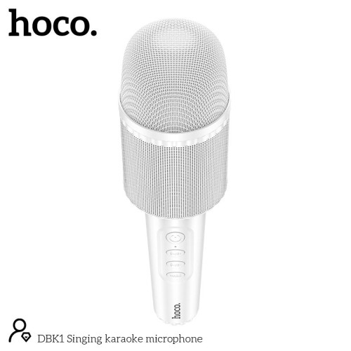 Караоке мікрофон HOCO Singing karaoke microphone DBK1 |BT5.0, AUX, TWS, 5W, 6h| white