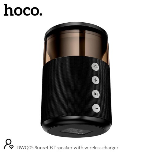 Бездротова зарядка Qi HOCO Sunset BT Speaker with 3 in 1 wireless charger DWQ05 |BT5.4, TWS, 15 W Max| black