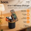 Бездротова зарядка Qi HOCO Sunset BT Speaker with 3 in 1 wireless charger DWQ05 |BT5.4, TWS, 15 W Max| black