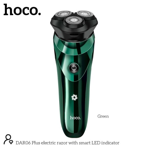 Електобритва Hoco electric razor with smart LED indicator DAR06 Plus IPX7 green