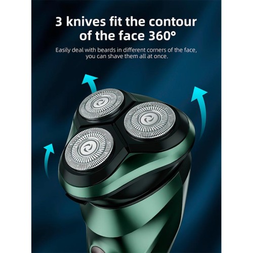 Електобритва Hoco electric razor with smart LED indicator DAR06 Plus IPX7 green