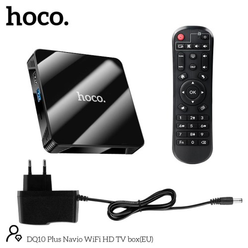 Android TV приставка HOCO Navio WiFi HD TV box DQ10 |4GB+32GB,CortexTM-A53, WiFi 2.4g/5g, 4K/60FPS| black