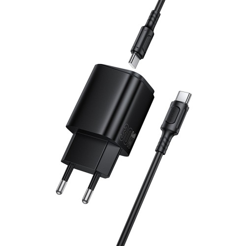 Мережевий зарядний пристрій BOROFONE BAS85A Star PD30W+QC3.0 charger set (C to C) (EU) Black