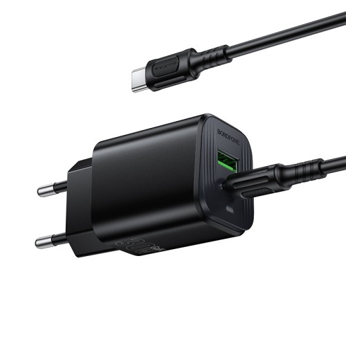 Мережевий зарядний пристрій BOROFONE BAS85A Star PD30W+QC3.0 charger set (C to C) (EU) Black