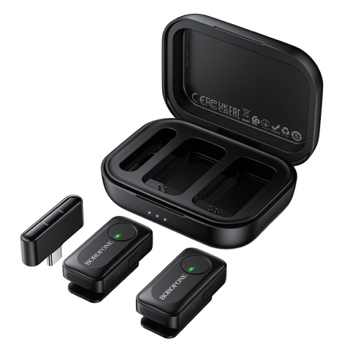 Бездротова мікрофонна система BOROFONE BFK17 Lemai wireless microphone Type-C Black
