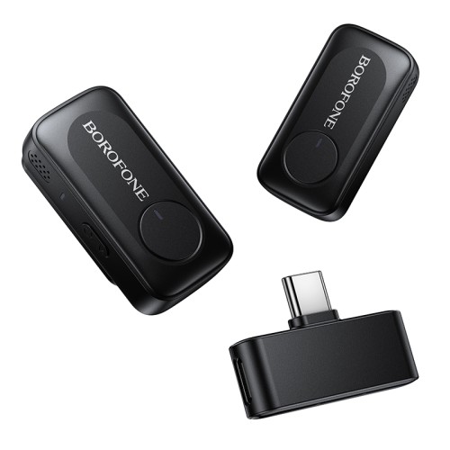 Бездротова мікрофонна система BOROFONE BFK17 Lemai wireless microphone Type-C Black