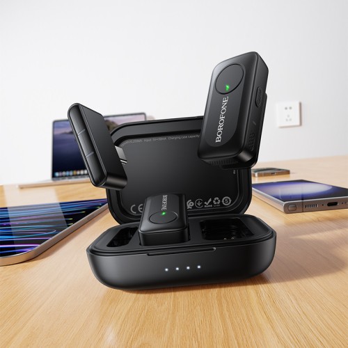 Бездротова мікрофонна система BOROFONE BFK17 Lemai wireless microphone Type-C Black