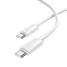 Кабель BOROFONE BX123 Leya 60W silicone charging data cable C to C White