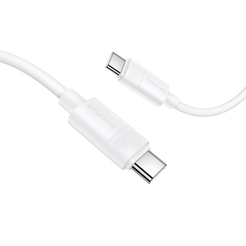Кабель BOROFONE BX123 Leya 60W silicone charging data cable C to C White